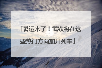 暑运来了！武铁将在这些热门方向加开列车