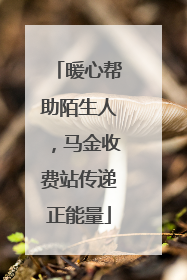 暖心帮助陌生人，马金收费站传递正能量