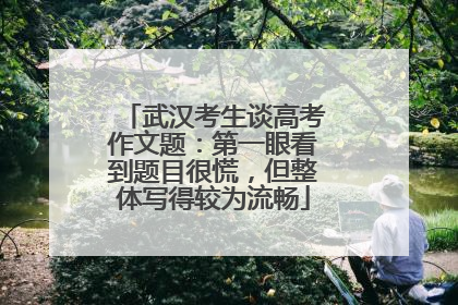 武汉考生谈高考作文题：第一眼看到题目很慌，但整体写得较为流畅