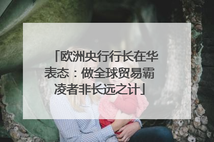 欧洲央行行长在华表态：做全球贸易霸凌者非长远之计