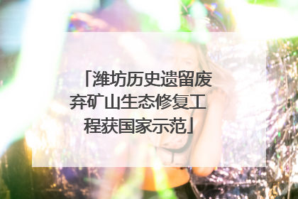 潍坊历史遗留废弃矿山生态修复工程获国家示范