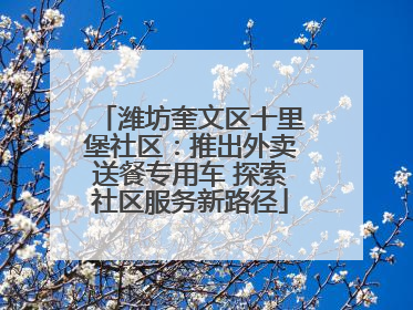 潍坊奎文区十里堡社区：推出外卖送餐专用车 探索社区服务新路径