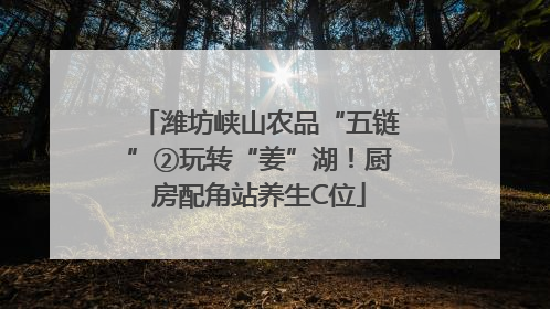 潍坊峡山农品“五链”②玩转“姜”湖！厨房配角站养生C位