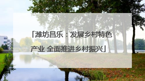 潍坊昌乐：发展乡村特色产业 全面推进乡村振兴