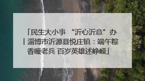 民生大小事 “沂心沂意”办丨淄博市沂源县悦庄镇：端午粽香暖老兵 百岁英雄述峥嵘