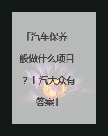 汽车保养一般做什么项目？上汽大众有答案