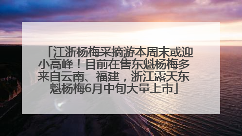 江浙杨梅采摘游本周末或迎小高峰！目前在售东魁杨梅多来自云南、福建，浙江露天东魁杨梅6月中旬大量上市