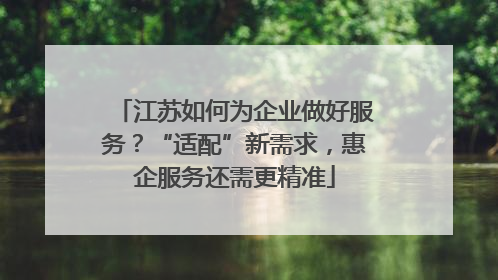 江苏如何为企业做好服务？“适配”新需求，惠企服务还需更精准