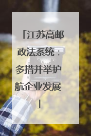 江苏高邮政法系统：多措并举护航企业发展