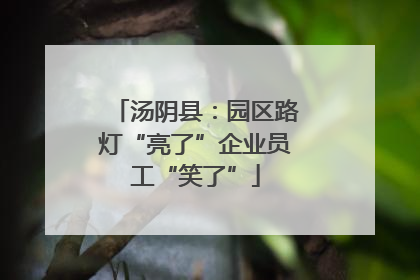 汤阴县：园区路灯“亮了”企业员工“笑了”