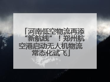 河南低空物流再添“新航线”！郑州航空港启动无人机物流常态化试飞