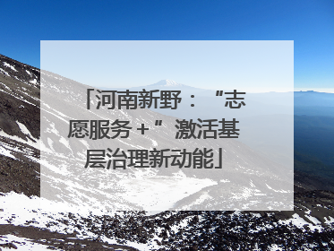 河南新野：“志愿服务＋”激活基层治理新动能
