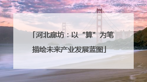 河北廊坊：以“算”为笔描绘未来产业发展蓝图