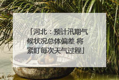 河北：预计汛期气候状况总体偏差 将紧盯每次天气过程