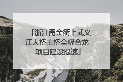 浙江甬金衢上武义江大桥主桥全幅合龙 项目建设提速