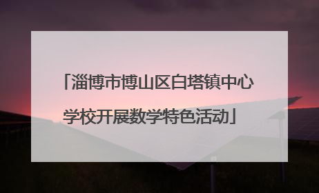 淄博市博山区白塔镇中心学校开展数学特色活动