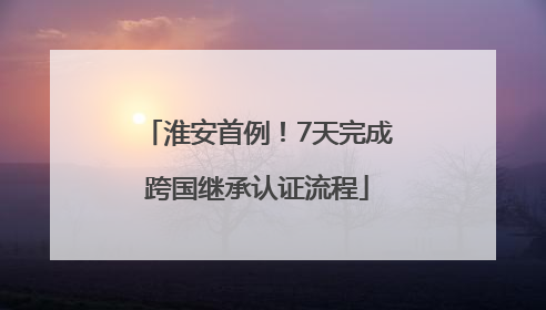 淮安首例！7天完成跨国继承认证流程