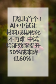湖北首个！AI+中试让材料成果转化不再难 中试验证效率提升50%成本降低60%