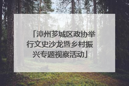 漳州芗城区政协举行文史沙龙暨乡村振兴专题视察活动
