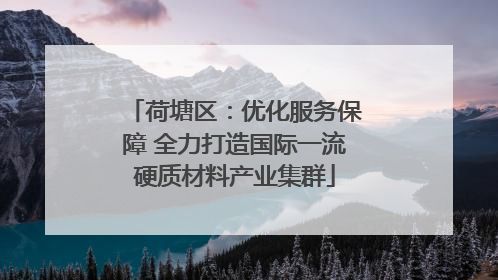 荷塘区：优化服务保障 全力打造国际一流硬质材料产业集群