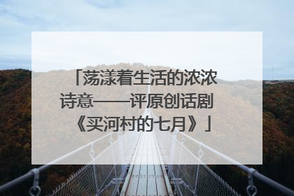 荡漾着生活的浓浓诗意——评原创话剧《买河村的七月》