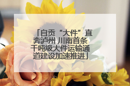 自贡“大件”直奔泸州 川南首条千吨级大件运输通道建设加速推进