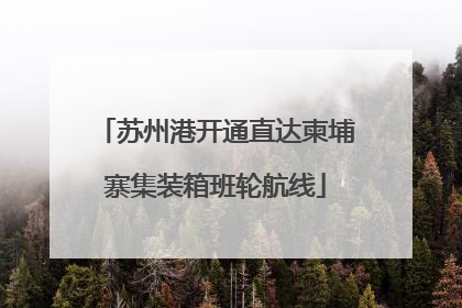 苏州港开通直达柬埔寨集装箱班轮航线