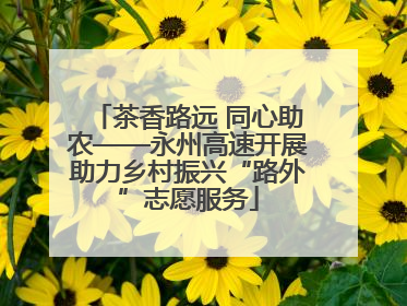 茶香路远 同心助农——永州高速开展助力乡村振兴“路外”志愿服务