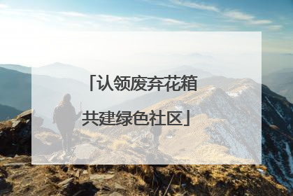认领废弃花箱 共建绿色社区