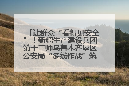 让群众“看得见安全”！新疆生产建设兵团第十二师乌鲁木齐垦区公安局“多线作战”筑牢辖区安全防线