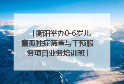衡阳举办0-6岁儿童孤独症筛查与干预服务项目业务培训班