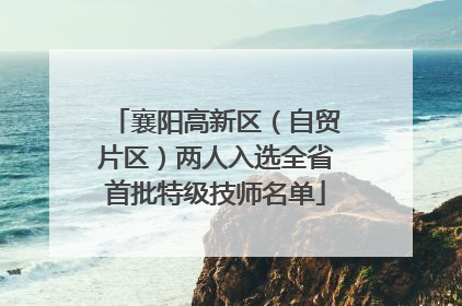 襄阳高新区（自贸片区）两人入选全省首批特级技师名单