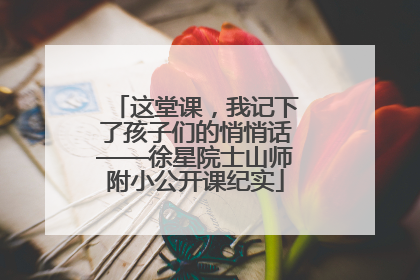 这堂课，我记下了孩子们的悄悄话——徐星院士山师附小公开课纪实