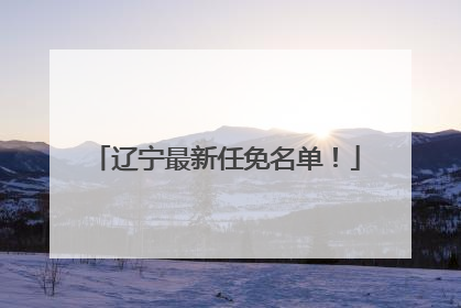 辽宁最新任免名单！