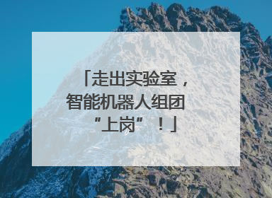 走出实验室，智能机器人组团“上岗”！