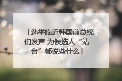 选举临近韩国前总统们发声 为候选人“站台”都说些什么