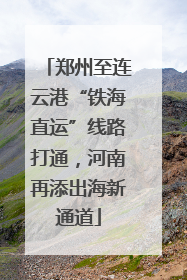 郑州至连云港“铁海直运”线路打通，河南再添出海新通道