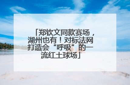 郑钦文同款赛场，湖州也有！对标法网打造会“呼吸”的一流红土球场