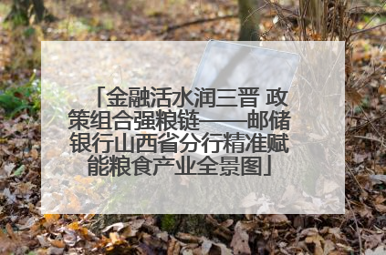 金融活水润三晋 政策组合强粮链——邮储银行山西省分行精准赋能粮食产业全景图