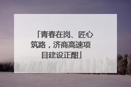 青春在岗、匠心筑路，济商高速项目建设正酣