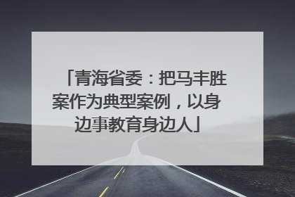 青海省委：把马丰胜案作为典型案例，以身边事教育身边人