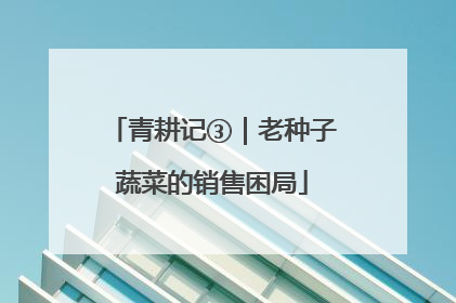 青耕记③｜老种子蔬菜的销售困局