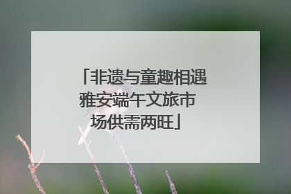 非遗与童趣相遇 雅安端午文旅市场供需两旺