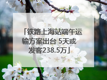 铁路上海站端午运输方案出台 5天或发客238.5万