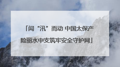 闻“汛”而动 中国太保产险丽水中支筑牢安全守护网