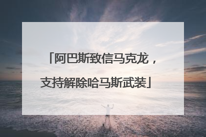 阿巴斯致信马克龙，支持解除哈马斯武装