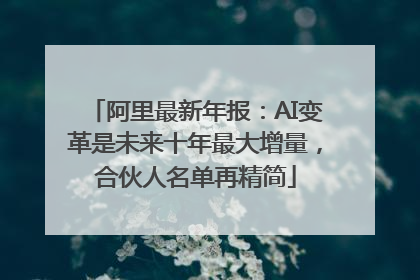 阿里最新年报：AI变革是未来十年最大增量，合伙人名单再精简