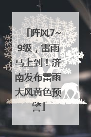 阵风7~9级，雷雨马上到！济南发布雷雨大风黄色预警