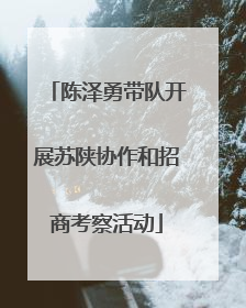 陈泽勇带队开展苏陕协作和招商考察活动