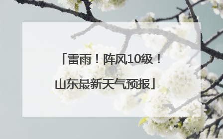 雷雨！阵风10级！山东最新天气预报